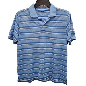 Adidas Climalite Women's Blue White Stripe The‎ Golf Club Breathable Polo Size L
